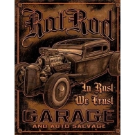 Posters Plechová cedule GARAGE - Rat Rod, (31,5 x 40 cm)