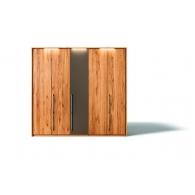 Soft skříň - kombinace dřeva a skla.