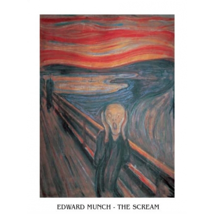 Posters Obraz, Reprodukce - Výkřik, 1893 - The Scream, Edvard Munch, (50 x 70 cm)