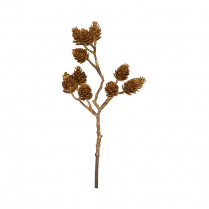 WINTERGREEN Větvička se šiškami 22,5 cm - zlatá