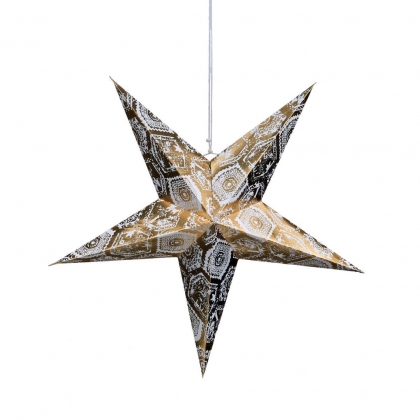 LATERNA MAGICA Papírová dekorační hvězda 60 cm - zlatá/bílá
