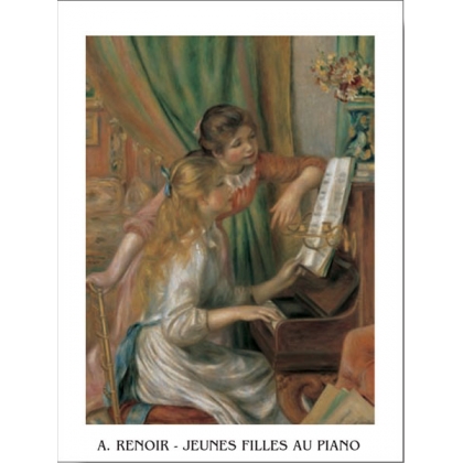 Posters Obraz, Reprodukce - Dívky u piána, 1892, Pierre-Auguste Renoir, (60 x 80 cm)