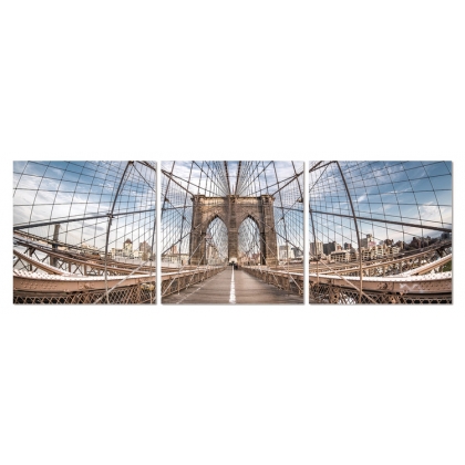 Posters Obraz na zeď - Brooklyn bridge, (150 x 50 cm)