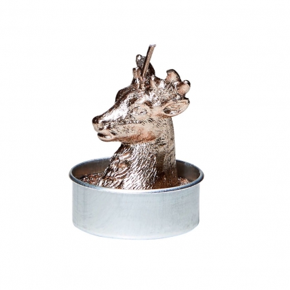 FLAMBEAU Čajová svíčka jelen 6 ks - šedá/stříbrná-2