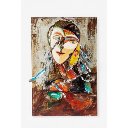 Picture Iron Artist Face Lady 120x80cm