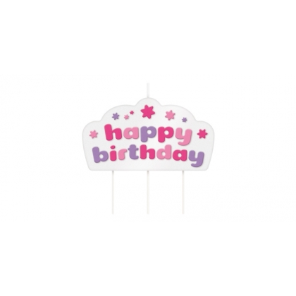 Tescoma dortová svíčka DELÍCIA KIDS, Happy birthday, růžová