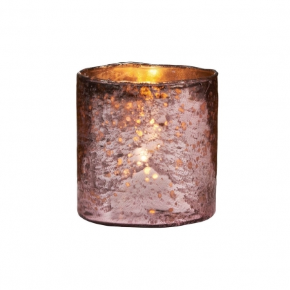 DELIGHT Skleněný votivní svícen 8 cm - růžová