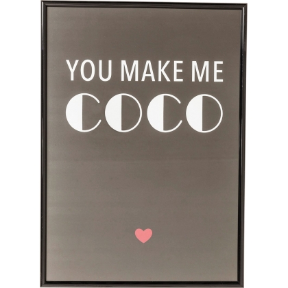 Obraz s rámem You Make Me Coco 42×30 cm