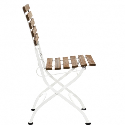 PARKLIFE Skládací židle - hnědá/bílá-4