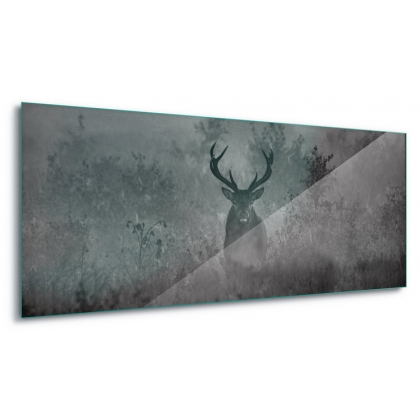 Posters Skleněný Obraz Stag In The Mist