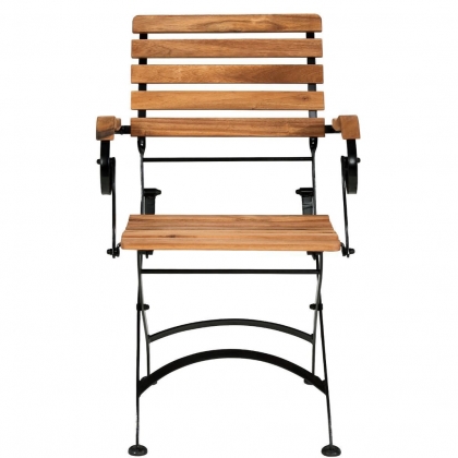 PARKLIFE Skládací židle s područkami - hnědá/černá