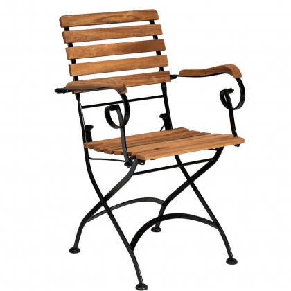 PARKLIFE Skládací židle s područkami - hnědá/černá-2