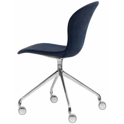 Adelaide otočná židle v modré kůži-2