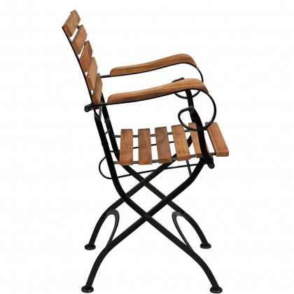 PARKLIFE Skládací židle s područkami - hnědá/černá-3