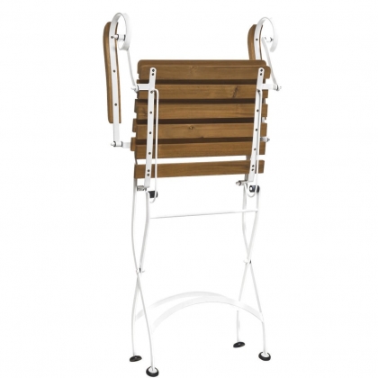 PARKLIFE Skládací židle s područkami - bílá/hnědá-3