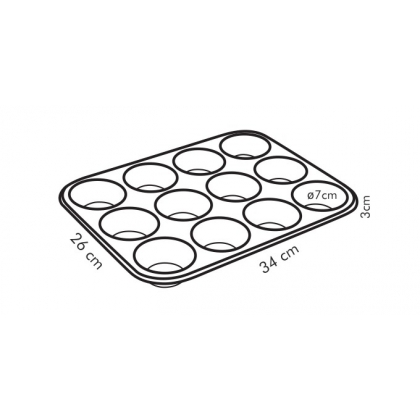 TESCOMA forma 12 muffinů DELÍCIA 34x26 cm-2