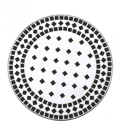 PALAZZO Stůl s mozaikou černá/bílá-2