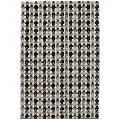 Rombe koberec v odstínech šedé a modré