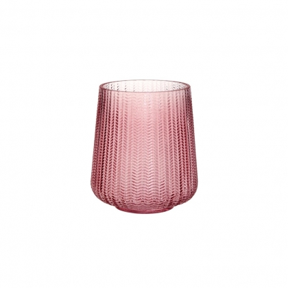 HERRINGBONE Svícen 15 cm - červená