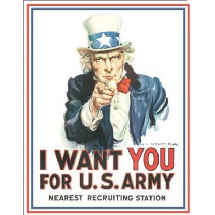 Posters Plechová cedule UNCLE SAM - i want you, (32 x 41 cm)