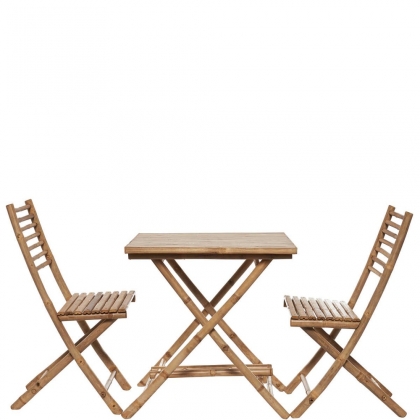 SAFARI Bambusový set 1 stůl + 2 židle