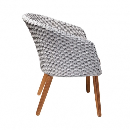 CORBEILLE Židle z umělého ratanu - šedá-3