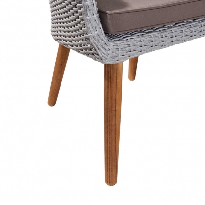 CORBEILLE Židle z umělého ratanu - šedá-5