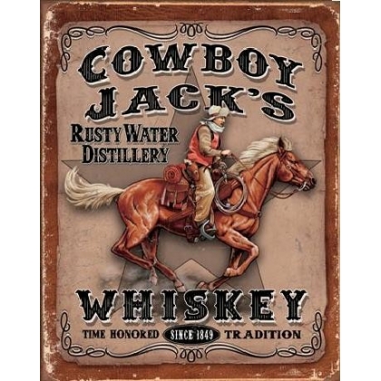 Posters Plechová cedule COWBOYS JACK'S - Whiskey, (31,5 x 40 cm)