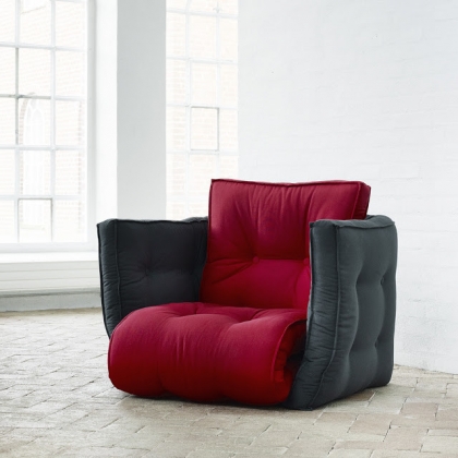Dice chair, červený/šedý